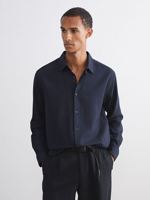 Regular Fit Uzun Kollu Gabardin Erkek G?mlek