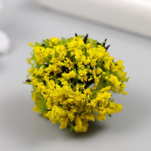 Цена за 6 шт. Искусственное растение для творчества пластик «Жёлтая акация», 4 см