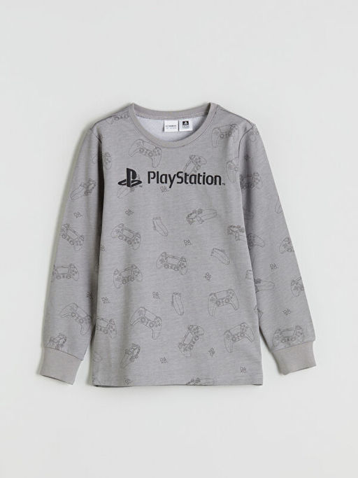 Bisiklet Yaka PlayStation Bask?l? Erkek ?ocuk Pijama Tak?m?