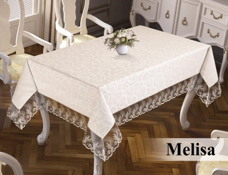 Скатерть EFOR MELISA 160*220 прямоугольная кремовый KREM  фото 2
