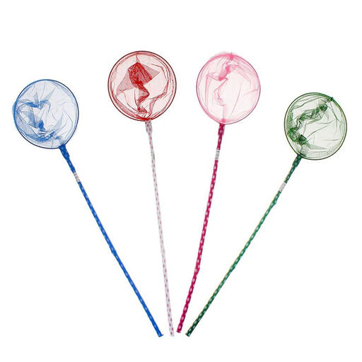 Цена за 2 шт. Сачок детский, бамбуковая ручка в горох 60 см, d=20 см, цвета МИКС