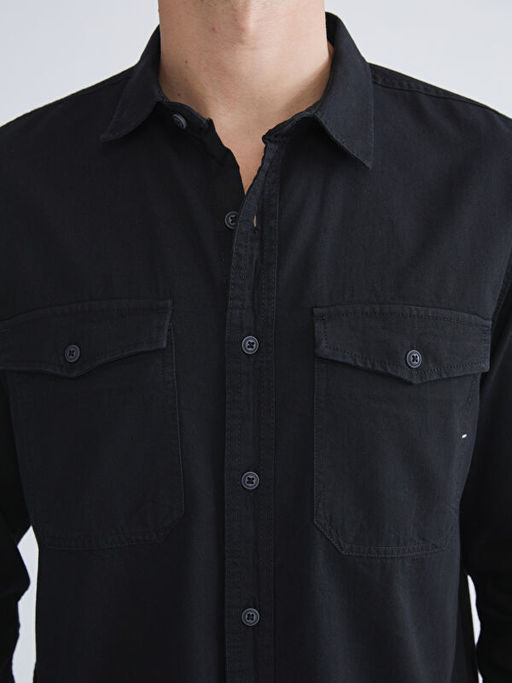Regular Fit Uzun Kollu Erkek Jean G?mlek