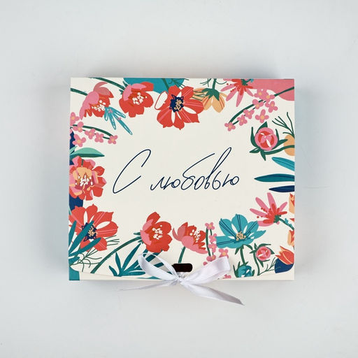 Коробка подарочная складная двухсторонняя, упаковка, «Цветы», 20×18×5 см