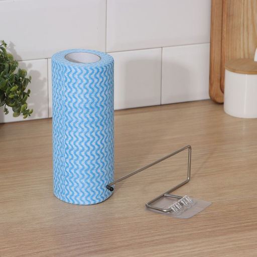 Салфетки в рулоне многоразовые безворсовые в наборе с держателем Доляна, 100 шт, 2020 см, цвет голубой фото 9