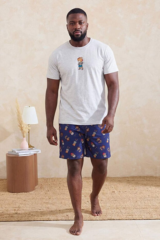 Gri Melanj Regular Animal Homewear B_y_k Beden Pijama Tak_m_ TMNSS26AI00017 - Trendyolmilla фото 2