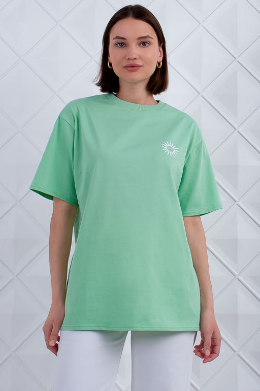 Арт. 3189 Футболка женская 42-48 (4 шт) Цвет:салатовый