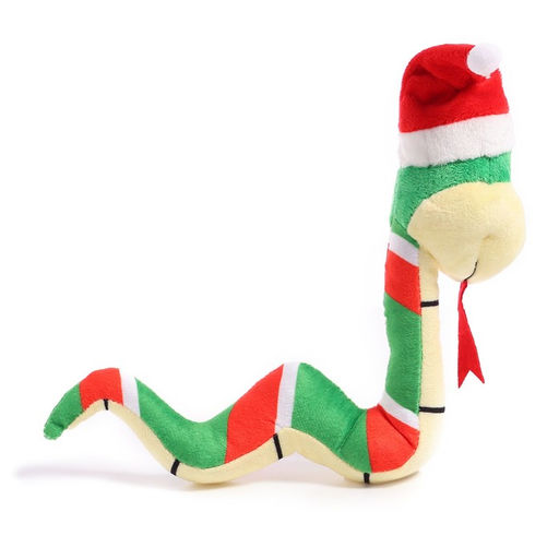 Мягкая игрушка Змея в новогодней шапочке - POMPOSHKI фото 5