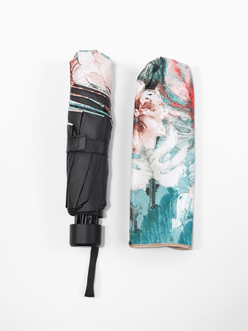 Зонт механический Фауна, эпонж, 4 сложения, 8 спиц, R=48/55 см, d=96 см, МИКС