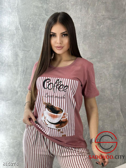 Пижама женская футболка и бриджи