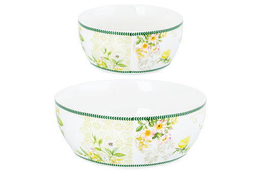 Набор 2 салатников - 14*14*6 см 600 мл + 20*20*7,5 см 1,7 л Лимоны NEW BONE CHINA - Elan gallery фото 5