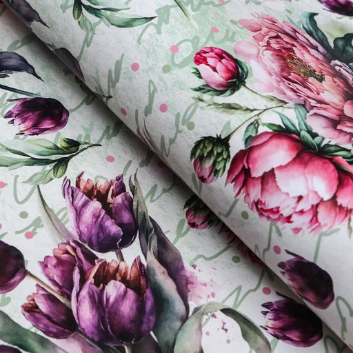 Цена за 10 шт. Бумага упаковочная, глянцевая Акварель, 69 х100 см - UPAK LAND фото 2