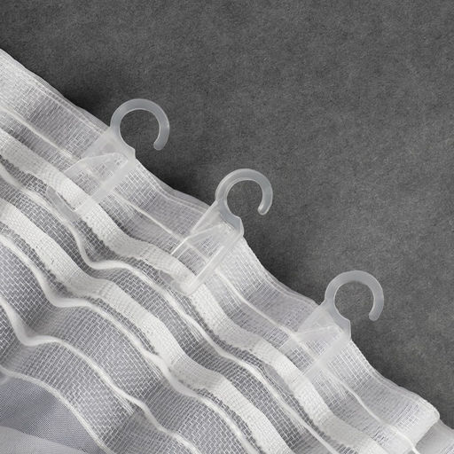 Цена за 100 шт. Крючок для штор, на кольцо, 35×15 мм, прозрачный