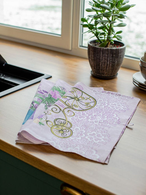 Комплект полотенец 48*60 см, 3 шт., рогожка (Лавандовый прованс) - Ивановотекстиль фото 2