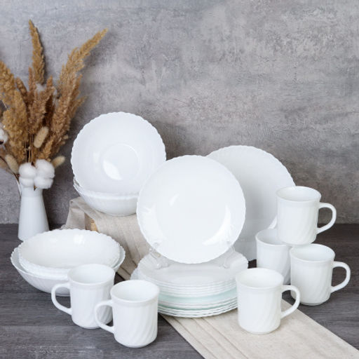 Столовый набор 25 предметов с кружками Классика / GRAY-19/758578 (WHITE) /уп 2/ - Галеонтрейд фото 2