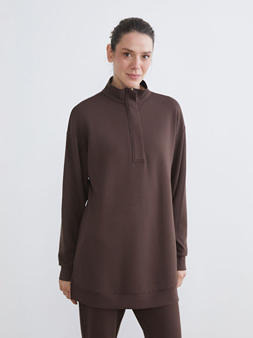 Dik Yaka Kad?n Sweatshirt Tunik