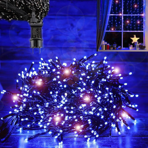 Гирлянда-мишура светодиодная синяя (9м, 1500 ламп)
