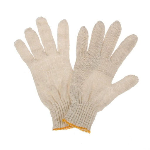 Цена за 10 шт. Перчатки рабочие, хб, вязка 7 класс, 3 нити, размер 9, без покрытия, белые