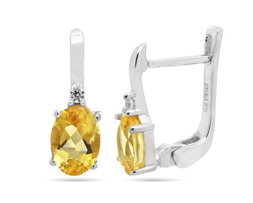 Серьги, цитрин, Мария