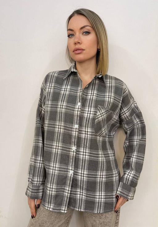 K11205 Рубашка OVER SIZE РОЗОВЫЙ_02 - Brend фото 8