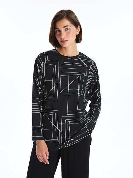 Bisiklet Yaka Desenli Kad?n Tunik