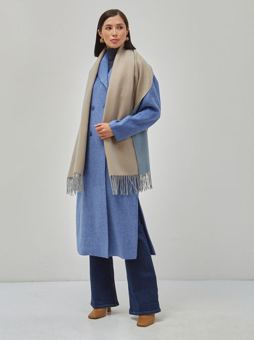 В составе шерсть и кашемир! теплый двусторонний палантин - Tantino фото 2