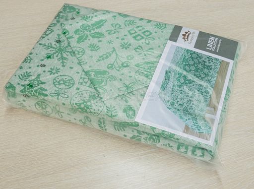 18С285-ШР/уп. 150*250+12 салф. 43*43 Комплект столовый Новогодняя сказка-2 рис. 319 цв. 84 зеленый - Текс-дизайн фото 3