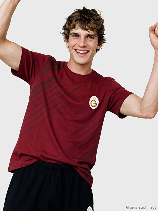 Galatasaray Bask?l? Erkek ?ortlu Pijama Tak?m?