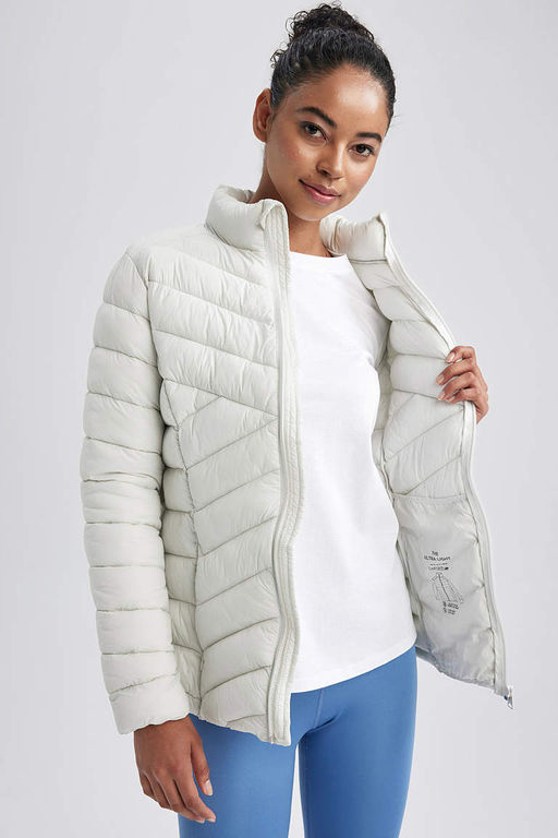 Водоотталкивающая приталенная куртка-пуховик DeFactoFit  фото 6