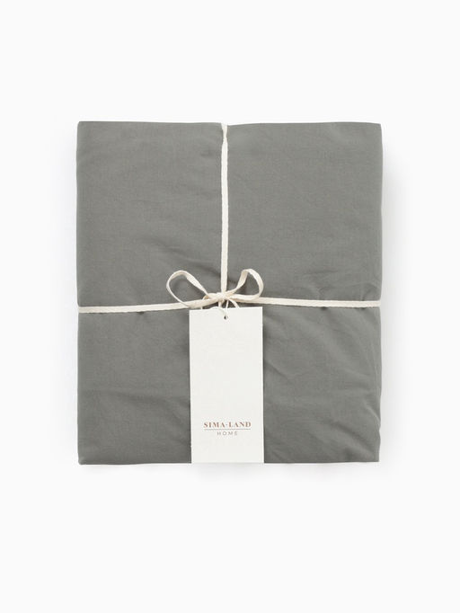 Простыня на резинке 2-спальная SL Home Cotton, 180200+30 см, тёмно-зелёная, полулён - Sima-land home фото 8