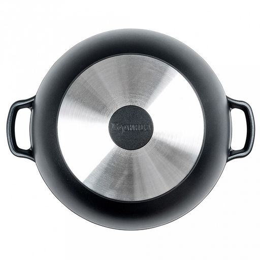 Казан с антипригарным покрытием 8л, д30см "Классик", h17см, s0,4см, литые ручки, стеклянная крышка с пароотводом, подарочная упаковка (Россия)