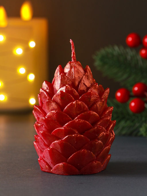 Цена за 2 шт. Свеча "Шишка 70*75 мм декор