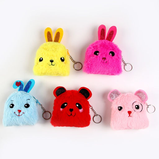 Брелок-кошелёк детский «Зверята», мягкая игрушка, 10 см, виды МИКС