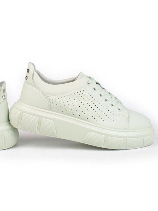 05-DXT51-5 LT. GREEN Кроссовки женские (натуральная кожа)