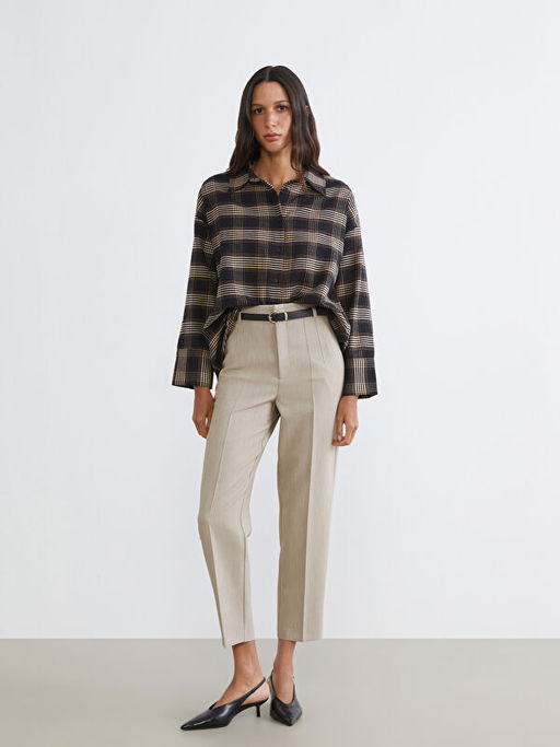 Ekose Oversize Kad?n G?mlek