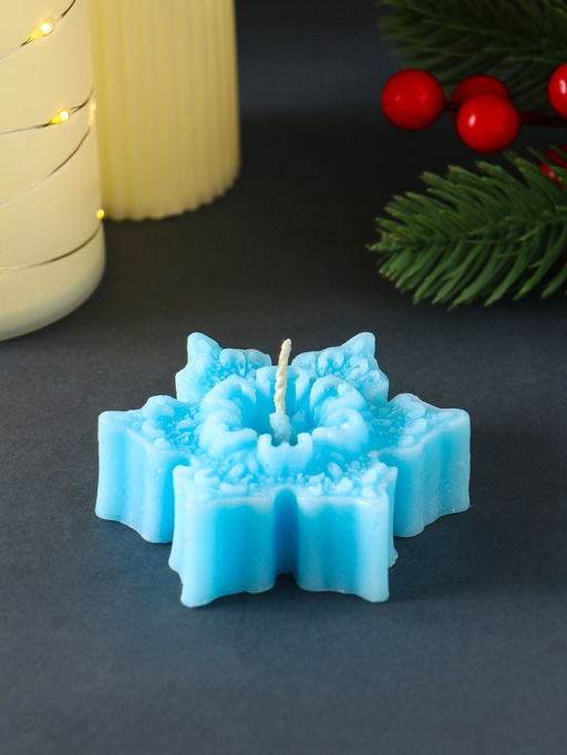 Цена за 2 шт. Свеча новогодняя Звездочка ажурная, 757025 мм, голубая - Simaland фото 2