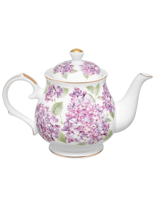Чайник 380 мл 17*10*12,5 см "Сирень" фарфор NEW BONE CHINA