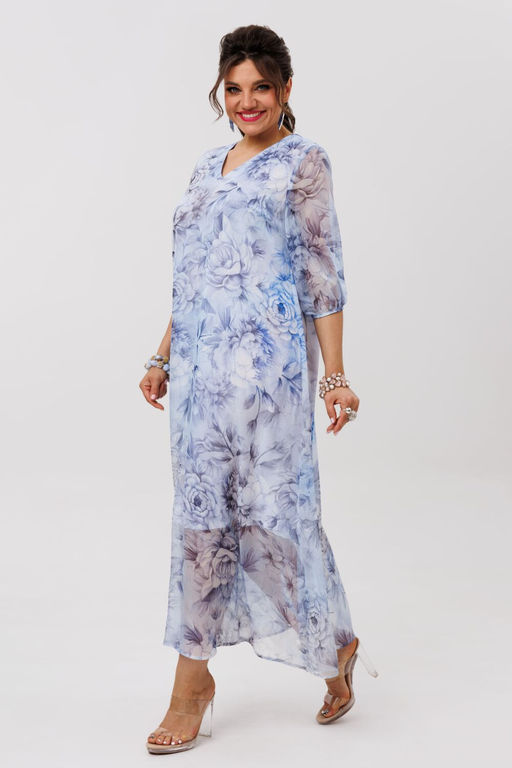 Платье ANELLI 1605 аквамариновый пион  фото 8