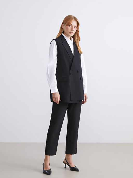 Kruvaze Yaka Kad?n Klasik Yelek