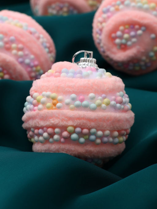 Ёлочные игрушки Маттео, шары новогодние, d=6 см, 6 шт., розовый - Зимнее волшебство фото 2