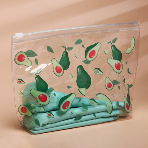 Цена за 2 шт. Косметичка из прозрачного PVC 21×2×14 см «Авокадо»