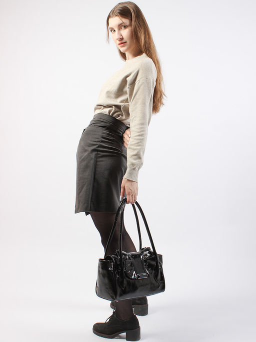 LACCOMA сумка Y2430-2-черный натуральная кожа полиэстер фото 8