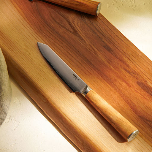 Нож кухонный SL Home «Оливия», универсальный, лезвие 12.7 см, дамасская сталь, коричневый