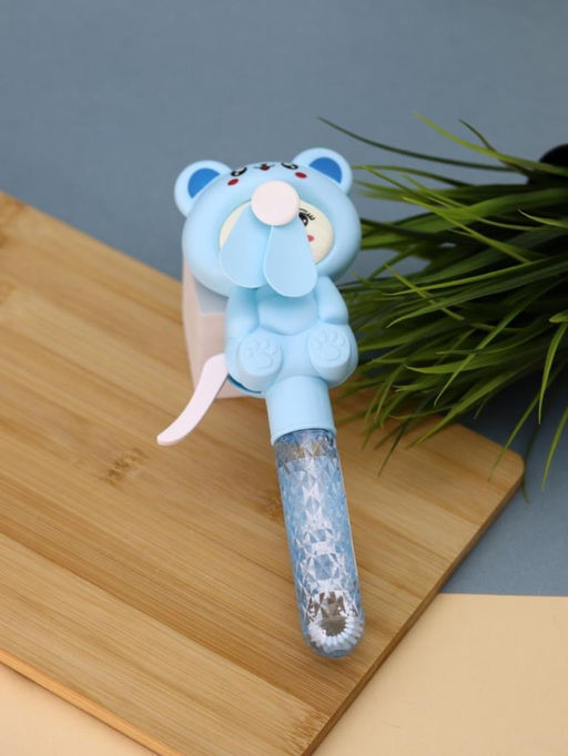 Портативный механический ручной вентилятор Interesting kitty, blue