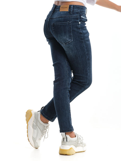 Джинсы синие для девочки 33-1075 синий - Mini maxi фото 7