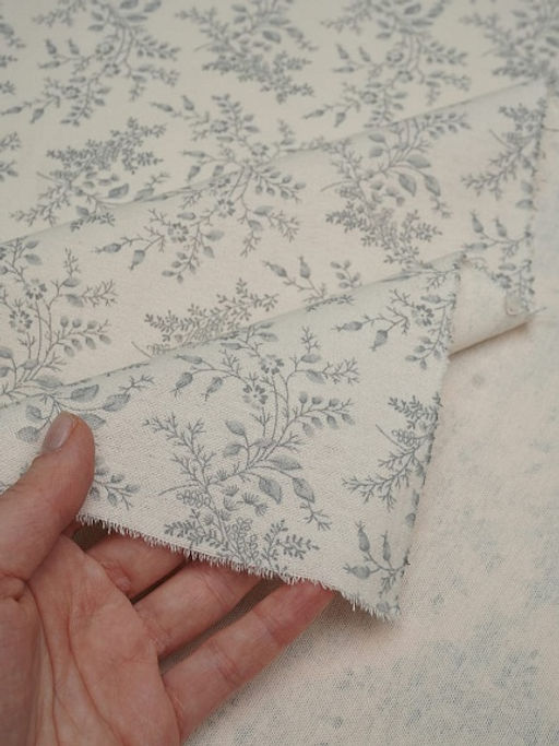 Теплый хлопок Осенние травы цв.кремовый, ш.1.5м, хлопок-100%, 160гр/м.кв - Купава фото 4