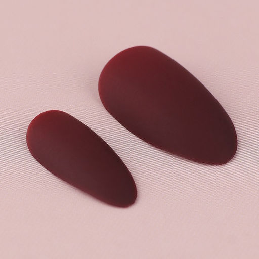 Накладные ногти Бордо, 24 шт., клеевые пластины, форма миндаль, матовые, бордовые - Beauty fox фото 5