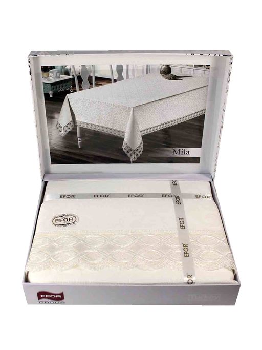 Скатерть EFOR MILA 160*300 прямоугольная кремовый KREM фото 2