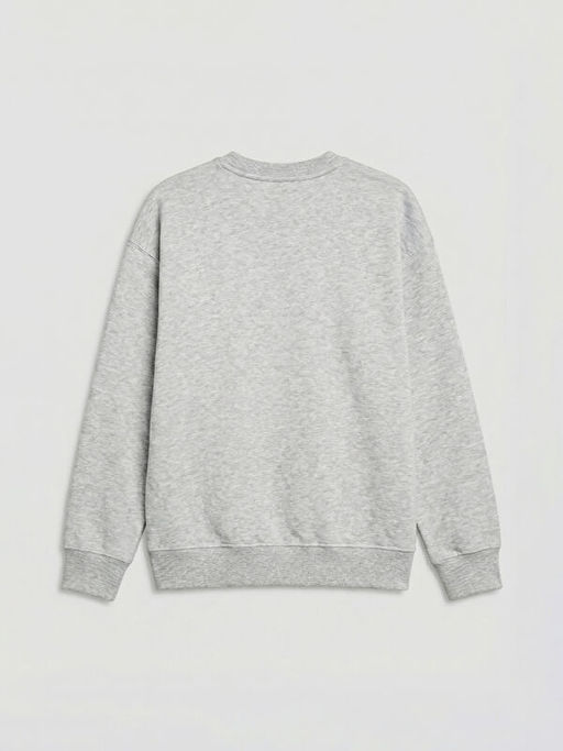 Bask?l? K?z ?ocuk Kal?n Sweatshirt