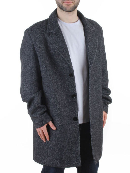 475637475 DK. GRAY Пальто Френч демисезонное мужское (65% шерсть, 35% акрил)