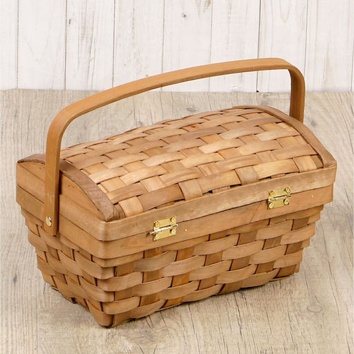 Сундук плетёный для хранения «Корзинка с бантом», 27×16×14.5 см, ручка h=6 см, шпон